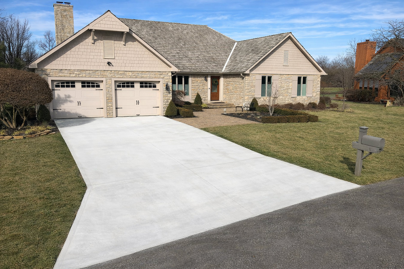 Concrete driveway building